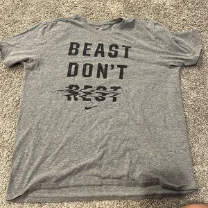 Nike Men’s Gray Beast Don’t Rest T-Shirt Large
